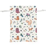 Funny Cats  Lightweight Drawstring Pouch (XL) Front