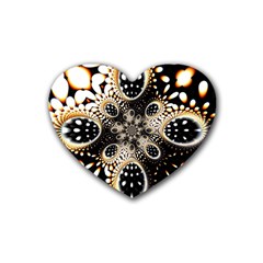 Fractal Jewerly Rubber Coaster (heart)  by Sparkle