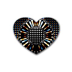 Digital Watch Rubber Coaster (heart)  by Sparkle