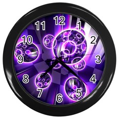 Fractal Illusion Wall Clock (black) by Sparkle