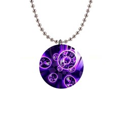 Fractal Illusion 1  Button Necklace by Sparkle