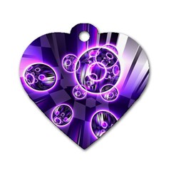 Fractal Illusion Dog Tag Heart (one Side)