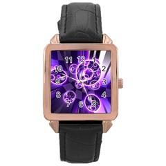 Fractal Illusion Rose Gold Leather Watch 