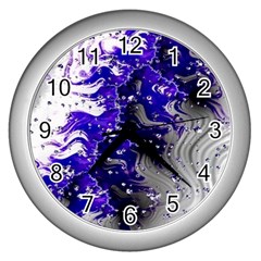 Fractal Lava Wall Clock (silver)