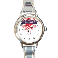 All You Need Is Love Round Italian Charm Watch by DinzDas