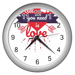 All You Need Is Love Wall Clock (silver) by DinzDas