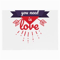 All You Need Is Love Large Glasses Cloth (2 Sides) by DinzDas