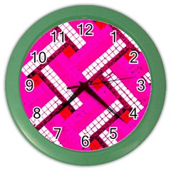 Pop Art Mosaic Color Wall Clock by essentialimage365