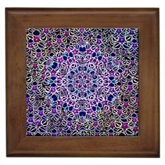 Digital Painting Drawing Of Flower Power Framed Tile by pepitasart