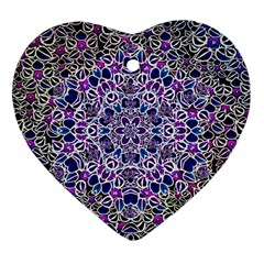 Digital Painting Drawing Of Flower Power Ornament (heart) by pepitasart