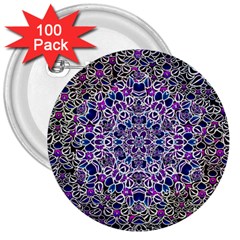 Digital Painting Drawing Of Flower Power 3  Buttons (100 Pack)  by pepitasart