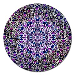 Digital Painting Drawing Of Flower Power Magnet 5  (round) by pepitasart