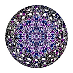 Digital Painting Drawing Of Flower Power Round Filigree Ornament (two Sides) by pepitasart