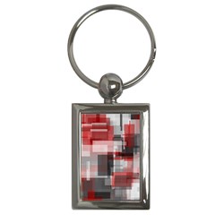 Abstract Tiles, Mixed Color Paint Splashes, Altered Key Chain (rectangle) by Casemiro