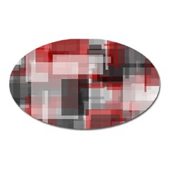 Abstract Tiles, Mixed Color Paint Splashes, Altered Oval Magnet by Casemiro