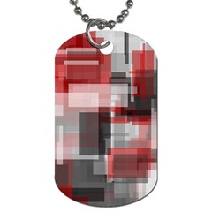 Abstract Tiles, Mixed Color Paint Splashes, Altered Dog Tag (one Side) by Casemiro