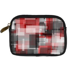 Abstract Tiles, Mixed Color Paint Splashes, Altered Digital Camera Leather Case by Casemiro