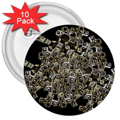 Industrial Heart Artwork 3  Buttons (10 Pack) 