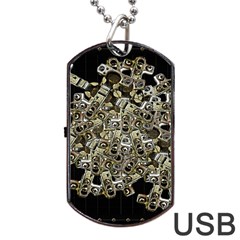 Industrial Heart Artwork Dog Tag Usb Flash (one Side)