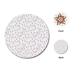 Cute Bunnies And Carrots Pattern, Light Colored Theme Playing Cards Single Design (round) by Casemiro