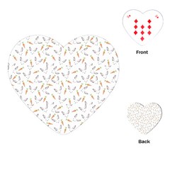 Cute Bunnies And Carrots Pattern, Light Colored Theme Playing Cards Single Design (heart) by Casemiro