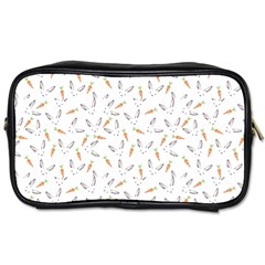 Cute Bunnies And Carrots Pattern, Light Colored Theme Toiletries Bag (two Sides) by Casemiro