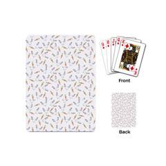 Cute Bunnies And Carrots Pattern, Light Colored Theme Playing Cards Single Design (mini) by Casemiro