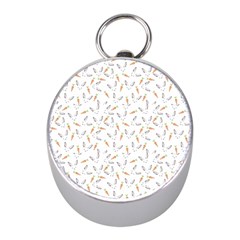 Cute Bunnies And Carrots Pattern, Light Colored Theme Mini Silver Compasses by Casemiro