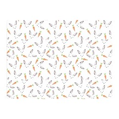 Cute Bunnies And Carrots Pattern, Light Colored Theme Double Sided Flano Blanket (mini)  by Casemiro