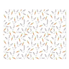 Cute Bunnies And Carrots Pattern, Light Colored Theme Double Sided Flano Blanket (large)  by Casemiro