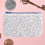 Cute Bunnies and carrots pattern, light colored theme Large Coin Purse Front