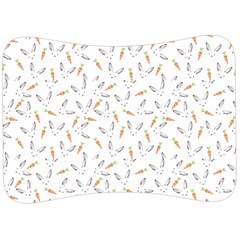 Cute Bunnies And Carrots Pattern, Light Colored Theme Velour Seat Head Rest Cushion by Casemiro