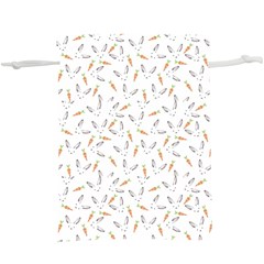 Cute Bunnies And Carrots Pattern, Light Colored Theme  Lightweight Drawstring Pouch (xl) by Casemiro