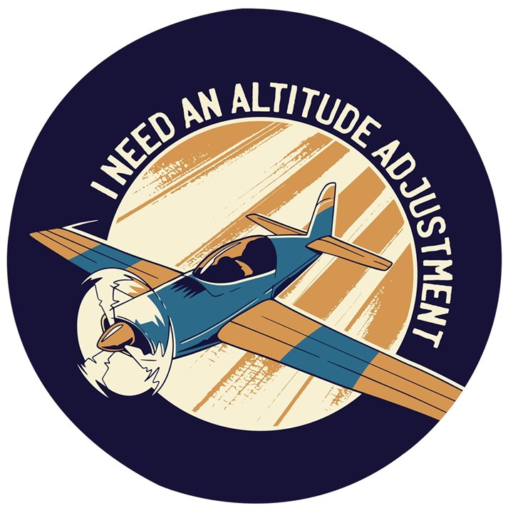 Airplane - I Need Altitude Adjustement Wooden Bottle Opener (Round)