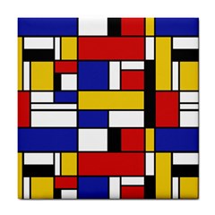 Stripes And Colors Textile Pattern Retro Tile Coaster