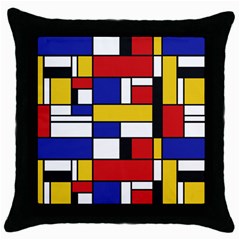 Stripes And Colors Textile Pattern Retro Throw Pillow Case (black)