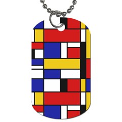 Stripes And Colors Textile Pattern Retro Dog Tag (two Sides)