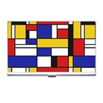 Stripes And Colors Textile Pattern Retro Business Card Holder Front