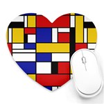 Stripes And Colors Textile Pattern Retro Heart Mousepads Front