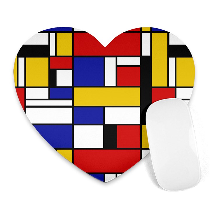 Stripes And Colors Textile Pattern Retro Heart Mousepads