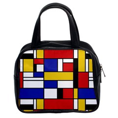 Stripes And Colors Textile Pattern Retro Classic Handbag (two Sides) by DinzDas