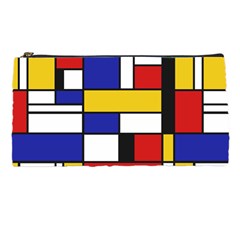 Stripes And Colors Textile Pattern Retro Pencil Case by DinzDas