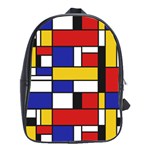 Stripes And Colors Textile Pattern Retro School Bag (Large) Front