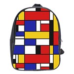 Stripes And Colors Textile Pattern Retro School Bag (XL) Front