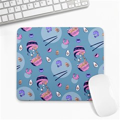 Japanese Ramen Sushi Noodles Rice Bowl Food Pattern 2 Large Mousepads by DinzDas