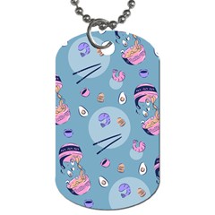 Japanese Ramen Sushi Noodles Rice Bowl Food Pattern 2 Dog Tag (one Side) by DinzDas