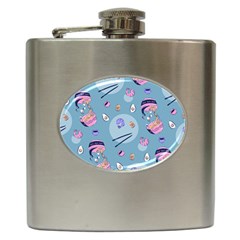 Japanese Ramen Sushi Noodles Rice Bowl Food Pattern 2 Hip Flask (6 Oz) by DinzDas