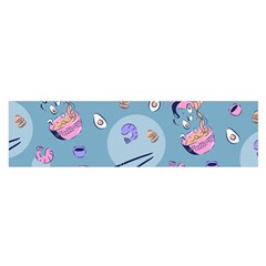 Japanese Ramen Sushi Noodles Rice Bowl Food Pattern 2 Satin Scarf (oblong) by DinzDas