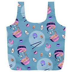 Japanese Ramen Sushi Noodles Rice Bowl Food Pattern 2 Full Print Recycle Bag (xxl) by DinzDas