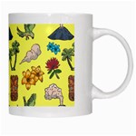 Tropical Island Tiki Parrots, Mask And Palm Trees White Mugs Right